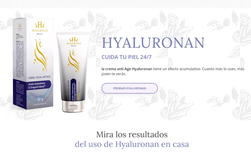 Hyaluronan crema Argentina