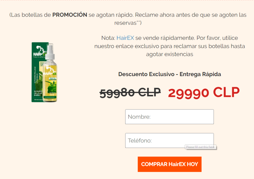 HairEX Ingredientes