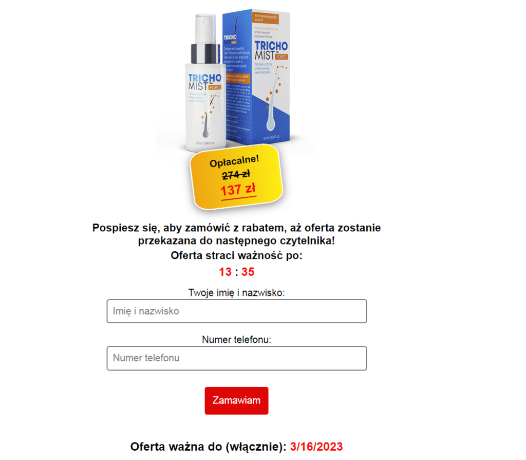 Trichomist Forte Opinie