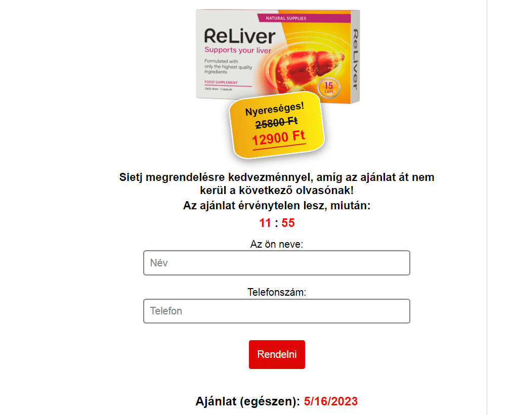 Reliver kapszula