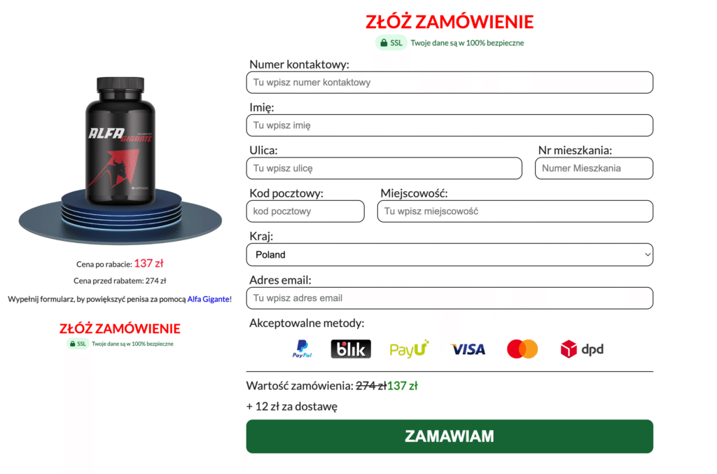 Alpha Gigante Tabletki